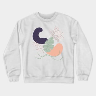 Abstract shapes lines and leaf digital design Crewneck Sweatshirt
